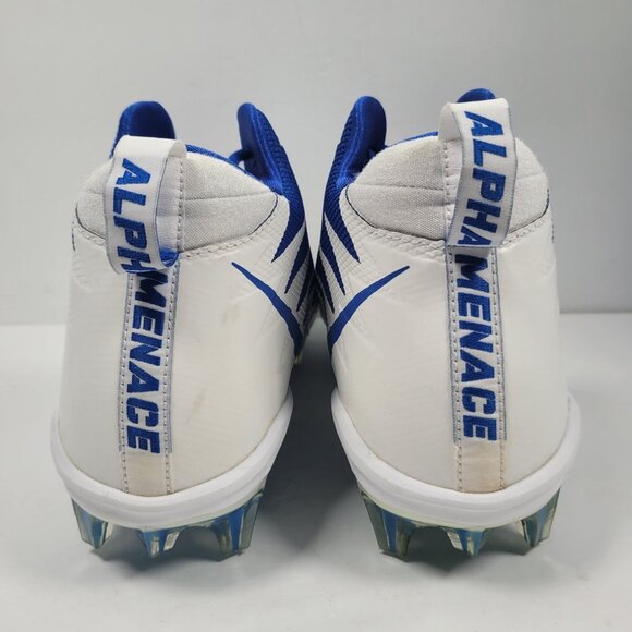 Nike Alpha Menace Pro Mid Men's White & Blue Football Cleats 871451-411 US Sz 12 - Picture 4 of 10